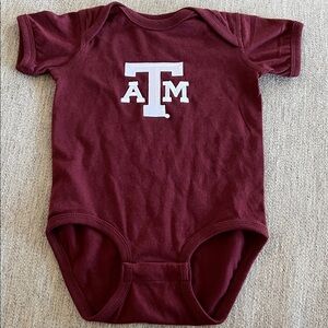 Unworn Texas A&M Maroon Baby Onesie - Size 12 Months